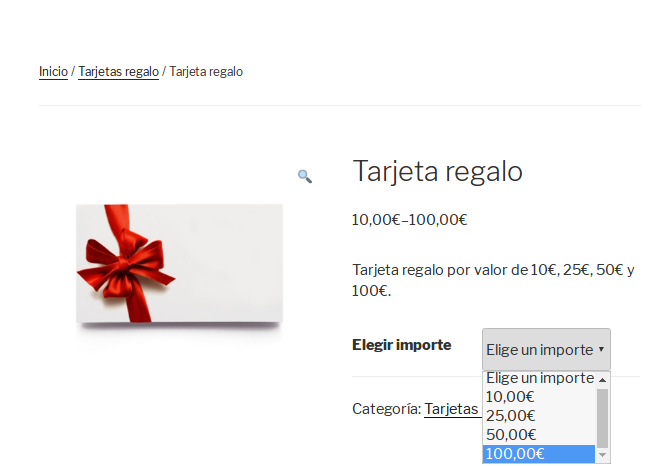 Comprar tarjeta regalo