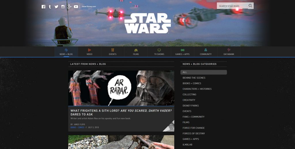 Diseño Web con WordPress Star Wars Noticias Oficial