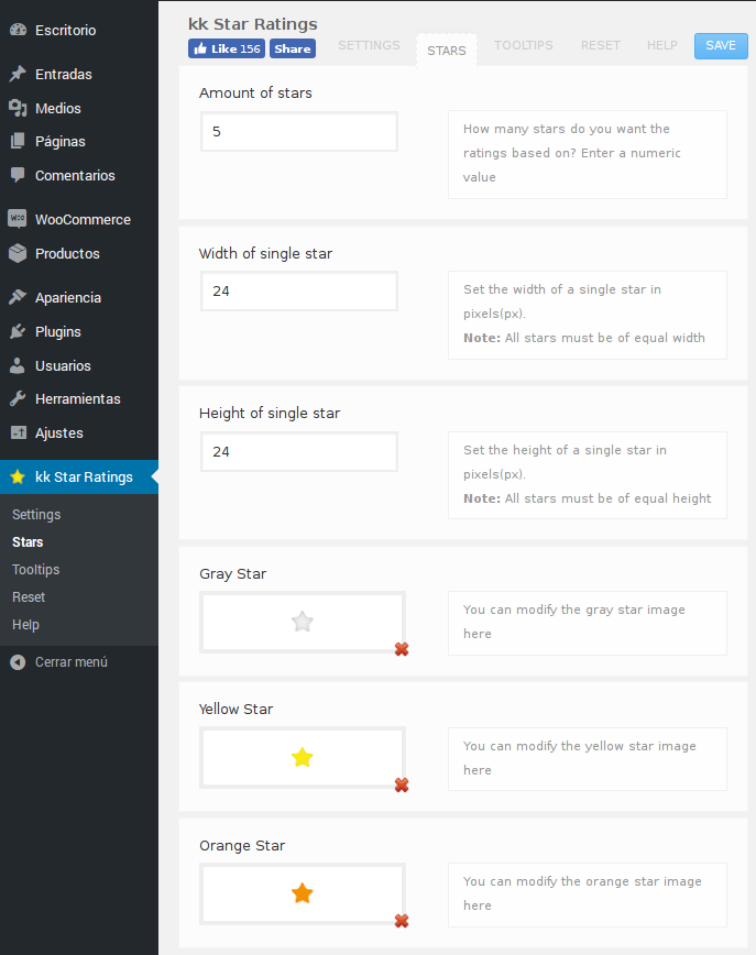 Configuración de las estrellas